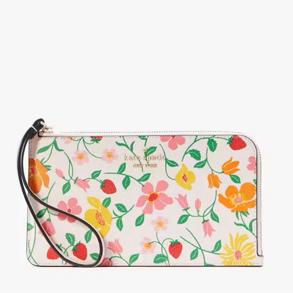 2 pcs $278 Kate Spade Lucy Garden Medium L-zip Wristlet - Picture 8 of 9